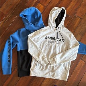 American Eagle Outfitters Light Gray and Blue/Black Hoodies